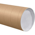 Jumbo Mailing Tubes with Caps, 0.125&quot; Thick, 8&quot; x 48&quot;, Kraft, P8048KHD