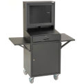 Global Industrial Mobile Security LCD Computer Cabinet Enclosure Complete Bundle, Black