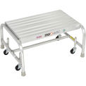 Tri Arc WLAR001244 1 Step Mobile Aluminum Step Stand w/ Solid Ribbed Top Step & 24&quot;W Platform