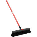LIBMAN Push Broom with Resin Block - 18&quot; - Fine-Duty Bristles - Pkg Qty 4