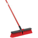 LIBMAN Push Broom with Resin Block - 18&quot; - Medium-Duty Bristles - Pkg Qty 4