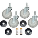 Nexel® Stem Casters, 5" Polyurethane Wheel, 1200 Lb. Capacity, 4/Pk