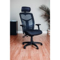 Multifunction Office Chair With Adjustable Headrest, Mesh Back, Fabric Upholstered Seat