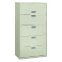 HON Brigade 5 Drawer Lateral File, 36"W, Light Gray, HON685LQ