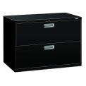 HON Brigade 2 Drawer Lateral File, 42"W, Black, HON692LP