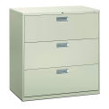 HON Brigade 3 Drawer Lateral File, 42"W, Light Gray, HON693LQ