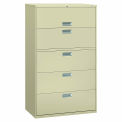 HON Brigade 5 Drawer Lateral File, 42"W, Putty, HON695LL