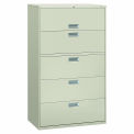 HON Brigade 5 Drawer Lateral File, 42"W, Light Gray, HON695LQ