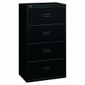 HON basyx 4 Drawer Lateral File, 30"W, Black, BSX434LP