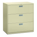 HON Brigade 3 Drawer Lateral File, 36&quot;W, Putty, HON683LL