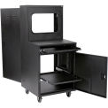 Global Industrial Deluxe LCD Industrial Computer Cabinet, Black, Unassembled