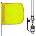 Checkers 5' Quick Disconnect Warning Whip w/o Light, 12&quot;x11&quot; Yellow Rectangle Flag