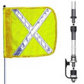 Checkers 8' Split Pole Warning Whip w/o Light, 12&quot;x11&quot; Yellow w/ X Rectangle Flag