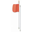 Checkers 8'  Hex Base Warning Whip w/ Lighting Capability, 12&quot;x11&quot; Orange Flag
