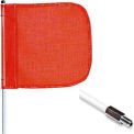 Checkers 6&#39;  Hex Base Warning Whip w/o Light, 16&quot;x16&quot; Orange Rectangle Flag