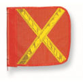 Checkers Heavy Duty Flag, 12&quot;x11&quot; Orange w/ Yellow X, FS8025-O