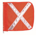 Checkers Heavy Duty Flag, 16&quot;x16&quot; Orange w/ White X, FS9025-16-O