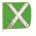 Checkers Heavy Duty Flag, 12&quot;x11&quot; Green w/ White X, FS9025-G