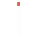 Checkers 5'  Hex Base Warning Whip w/o Light, 12&quot;x11&quot; Orange Rectangle Flag