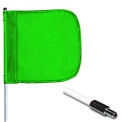 Checkers 3'  Hex Base Warning Whip w/o Light, 16&quot;x16&quot; Green Rectangle Flag