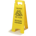 Carlisle 3690904 Flo-Pac Economy Wet Floor Sign (English/Spanish/German) 25&quot;H X 11&quot;W, Yellow