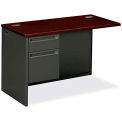 HON Left Return for 38000 Series, 48"W x 24"D x 29-1/2"H, Mahogany