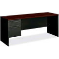 HON Credenza for 38000 Series, Single Left Pedestal, 72"W x 24"D x 29-1/2"H, Mahogany