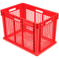 Global Industrial Mesh Straight Wall Container, 23-3/4&quot;Lx15-3/4&quot;Wx16-1/8&quot;H, Red - Pkg Qty 2