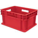 Akro-Mils Straight Wall Container, Solid Sides & Base, 15-3/4&quot;L x 11-3/4&quot;W x 8-1/4&quot;H, Red - Pkg Qty 12