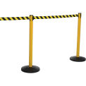 Safety Barrier with 11'L Yellow/Black Belt - Pkg Qty 2