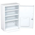 Steel Medicine Cabinet With Pull Out Shelf 18"W x 8"D x 27"H, White