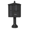 Vital CBU w/Vogue Traditional Accessories, 12 Unit & 1 Parcel Locker, Dark Bronze