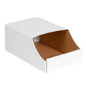 Stackable White Corrugated Bin Box, 7&quot; x 12&quot; x 4-1/2&quot;, BINB712 - Pkg Qty 50