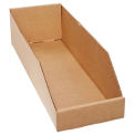 Kraft Corrugated Open Top Bin Boxes, 6&quot; x 18&quot; x 4-1/2&quot;, BINBWZ618K - Pkg Qty 50