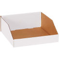 Open Top White Corrugated Bin Box, 12&quot; x 12&quot; x 4-1/2&quot; - Pkg Qty 50