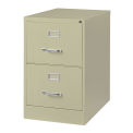Hirsh Industries 26-1/2&quot; Deep Vertical File Cabinet 2-Drawer Legal Size, Putty, 14418