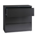 Hirsh Industries Lateral File 42&quot; Wide 3-Drawer, Charcoal, 16070
