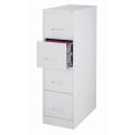 Hirsh Industries 25&quot; Deep Vertical File Cabinet 4-Drawer Letter Size, Light Gray, 17547