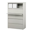 Hirsh Industries Lateral File 36&quot; Wide 5-Drawer, Light Gray, 14993