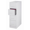 Hirsh Industries 26-1/2&quot; Deep Vertical File Cabinet 4-Drawer Letter Size, Light Gray, 16700