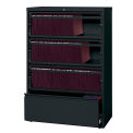 Hirsh Industries 36&quot;W Receding Drawer Front Lateral File 4-Drawer - Black, 17899