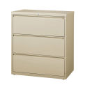 Hirsh Industries Lateral File 36&quot; Wide 3-Drawer, Putty, 14985
