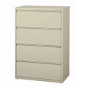 Hirsh Industries Lateral File 36&quot; Wide 4-Drawer, Putty, 14988