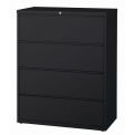 Hirsh Industries Lateral File 42&quot; Wide 4-Drawer, Black, 15001