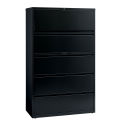 Hirsh Industries Lateral File 42&quot; Wide 5-Drawer, Black, 15004