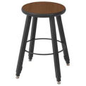 14&quot; Dia. Solid Welded Stool with Adjustable Legs, Montana Walnut Laminate Seat