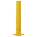 Steel Protective Rail Barrier Post For Double Rail, 42&quot;H