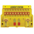 Master Lock 1483BP410 Safety 10-Lock Padlock Station, Zenex Thermoplsatic Padlocks