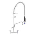Fisher 8&quot; Centers Backsplash Pre-Rinse W/12&quot; Add On Faucet, Stainless Steel, 52965