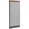 36-1/4&quot;W x 77-1/2&quot;H Deluxe Non-Electric Office Partition Panel with Raceway, Gray